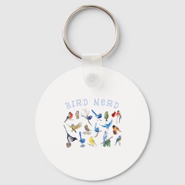 Bird Watching Nerd Birdwatching Birds Lover Cute F Key Ring (Front)