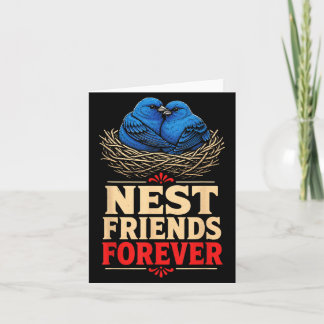 Bird Watching Nest Friends Forever Indigo Bunting Card