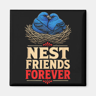 Bird Watching Nest Friends Forever Indigo Bunting Magnet