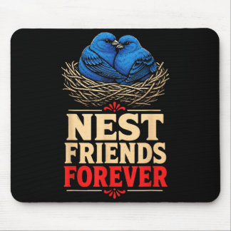 Bird Watching Nest Friends Forever Indigo Bunting Mouse Pad
