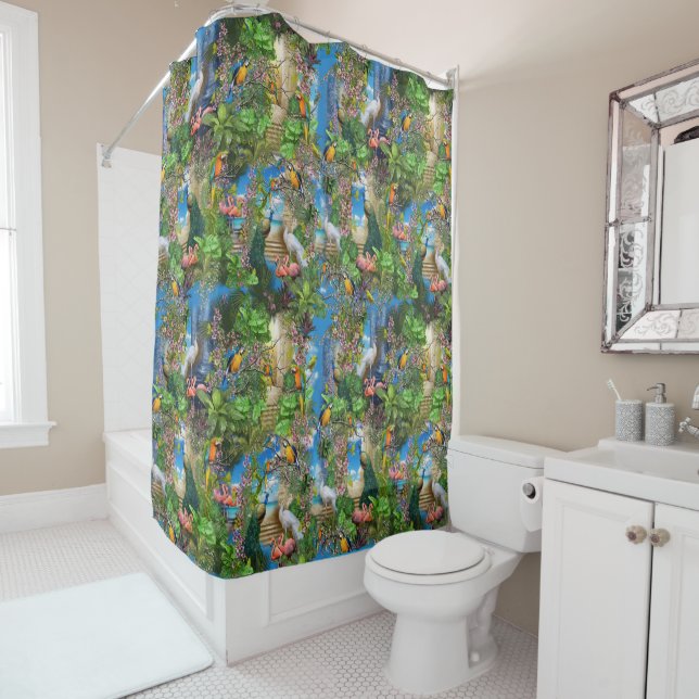 Bird Watching Paradise Shower Curtain (In Situ)