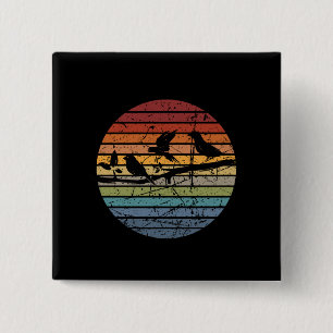 Bird Watching Retro 15 Cm Square Badge