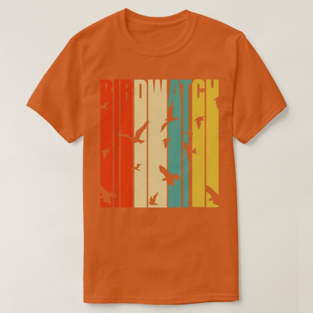 Bird Watching Retro Bird Watcher Ornithologist  T-Shirt (Design Front)