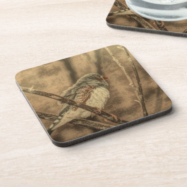bird watching wilderness tree branches wild bird coaster (Left Side)