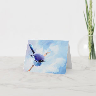 Bird watercolor blank note card. card