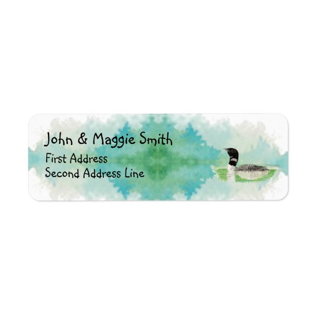 Bird Wildlife Painting Loon Address Label Return Address Label (Front)