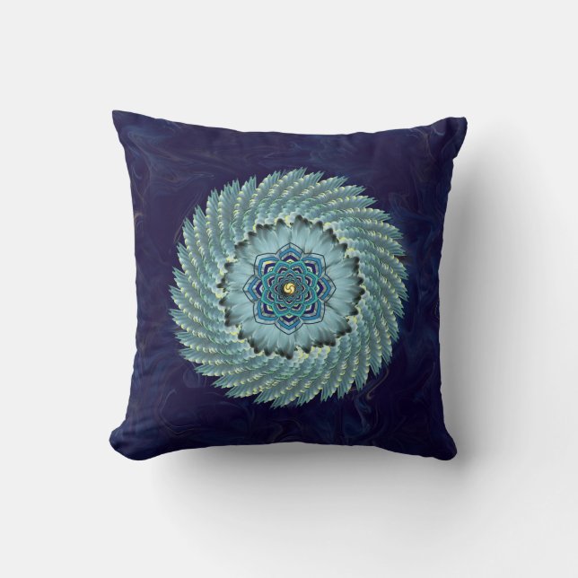 Bird Wing Lotus Mandala Mojo Throw Pillow (Front)