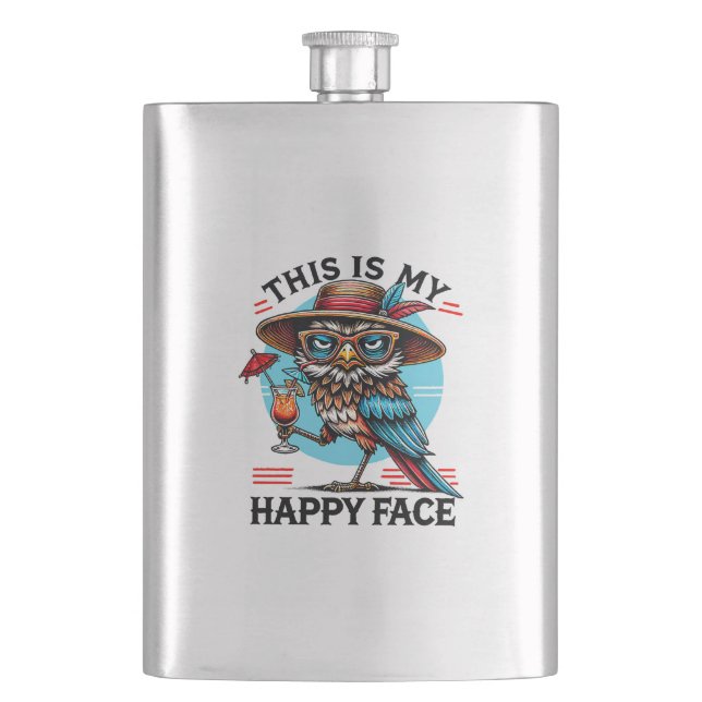 Bird with a Twist Hip Flask (Front)