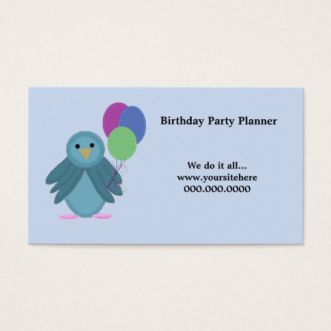 Bird with Balloons - Birthday Party Planner (Front)