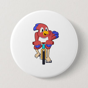 Bird with Bicycle 7.5 Cm Round Badge