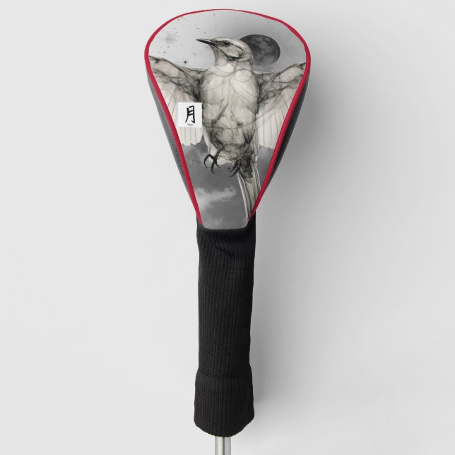 BIRD WITH BLACK MOON GOLF HEAD COVERS (Front)