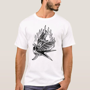 Bird with flames tattoo design T-Shirt