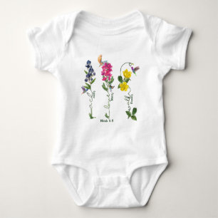 Bird With Flower Justice Love Mercy And Walk Jesus Baby Bodysuit