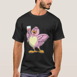 Bird With Glass Of Red Wine T-Shirt