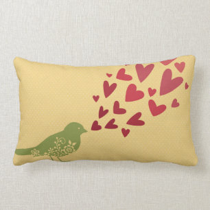 Bird with Hearts Pillow