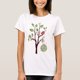 Bird with Mistletoe and Berries Tee