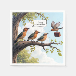 Bird With Office Briefcase For Retirement Napkin