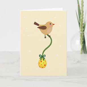 Bird With Polka Dot Egg Design Card