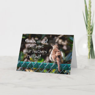 Bird With Ruffled Feathers Card