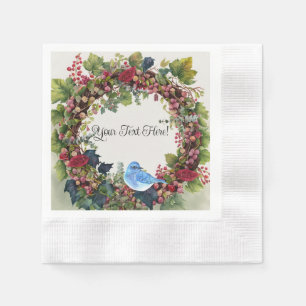 Bird & Wreath Paper Napkins