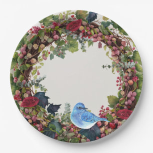 Bird & Wreath Party Plate