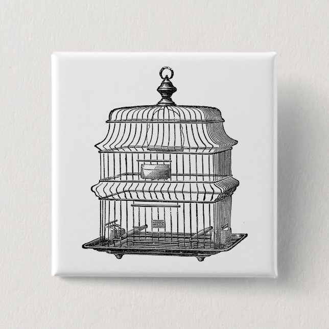 Birdcage 15 Cm Square Badge (Front)