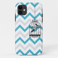 Birdcage Chevron ZigZag Vintage Blue iPhone 5