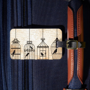 Birdcage Silhouettes Luggage Tag