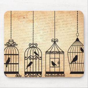 Birdcage Silhouettes Mouse Pad