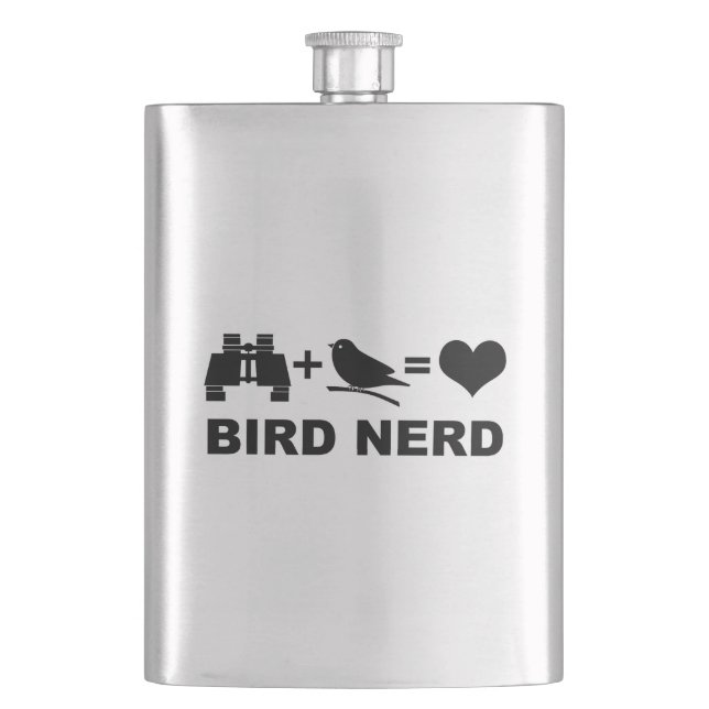 Birder Birdwatcher Funny Bird Nerd Hip Flask (Front)