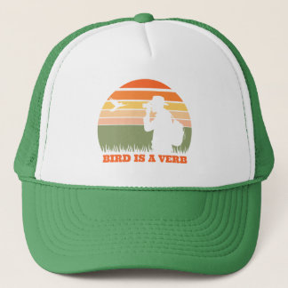 Birder Birdwatching Bird Retro Sunset Funny Trucker Hat