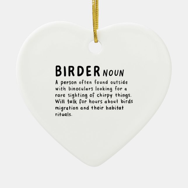 Birder Definition Ceramic Ornament (Front)