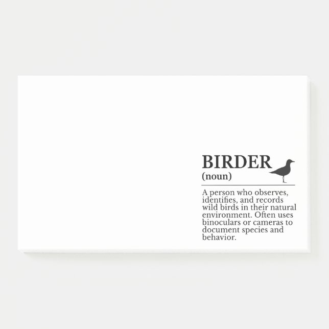 Birder definition - wild bird observer post-it notes (Front)
