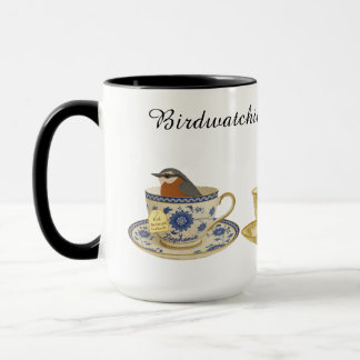 Birder teacup design Birdwatching Fills my Mug