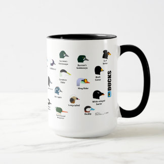 BirdFace Duck mug with labels