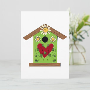 Birdhouse and Daisies Invitation