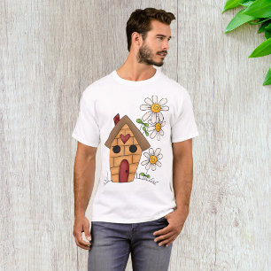 Birdhouse And Flowers T-Shirt