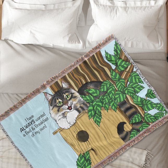 Birdhouse Bed Breakfast Cats Throw Blanket (Creator Uploaded)