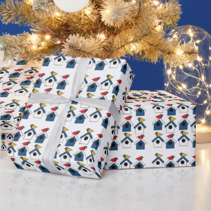 Birdhouse Bird House Colourful Birds Birdhouse Wrapping Paper