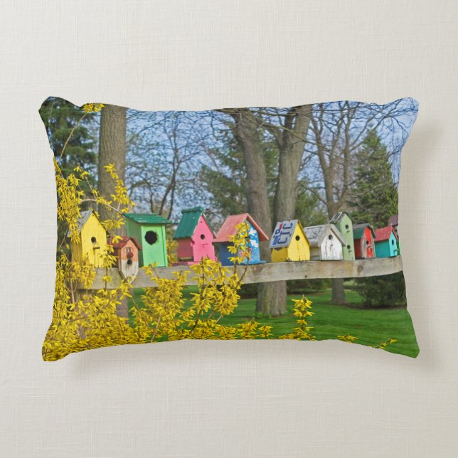 Birdhouse Boulevard  Decorative Cushion (Front)