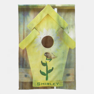 Birdhouse by Shirley Taylor Tea Towel