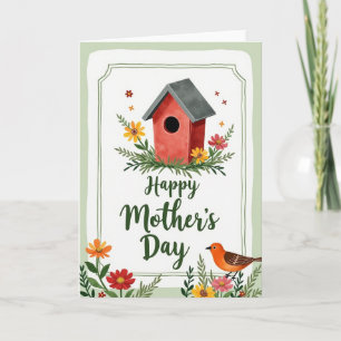 Birdhouse Floral Mothers Day Card