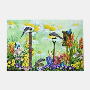 Birdhouse Flower Garden Doormat