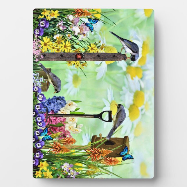 Birdhouse Flower Garden Plaque (Front)