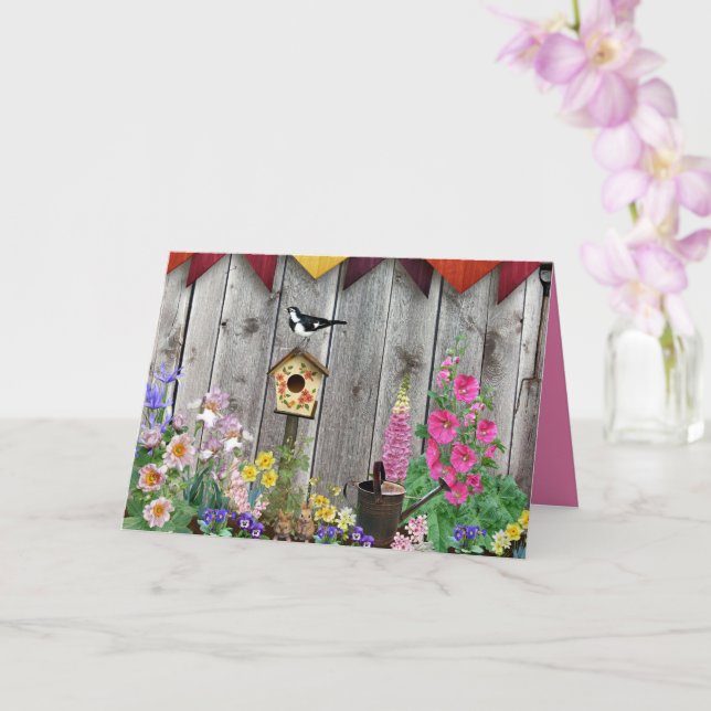Birdhouse Gardens Card (Orchid)