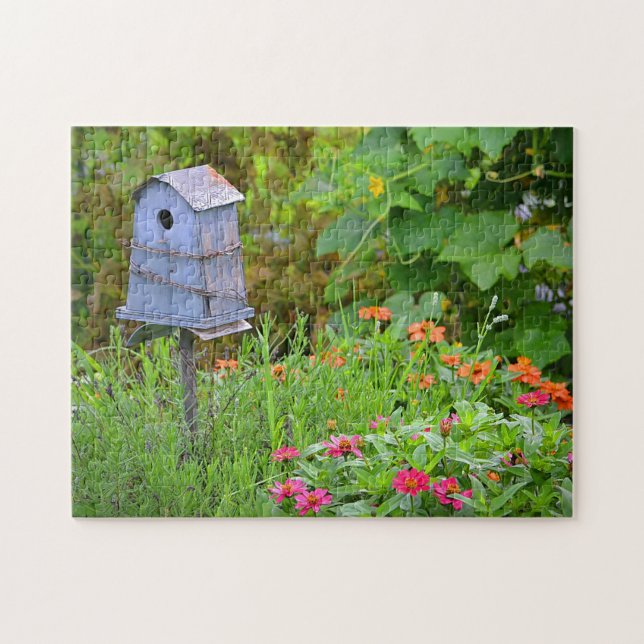 Birdhouse In Garden Puzzle (Horizontal)
