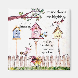 Birdhouse painting magnet