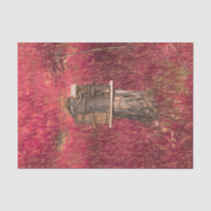 Birdhouse Red Sketch Art Rustic Fine Art Country Tissue Paper