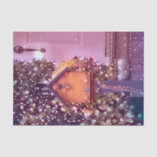 Birdhouse Rustic Purple Mauve Fine Art Country Tissue Paper