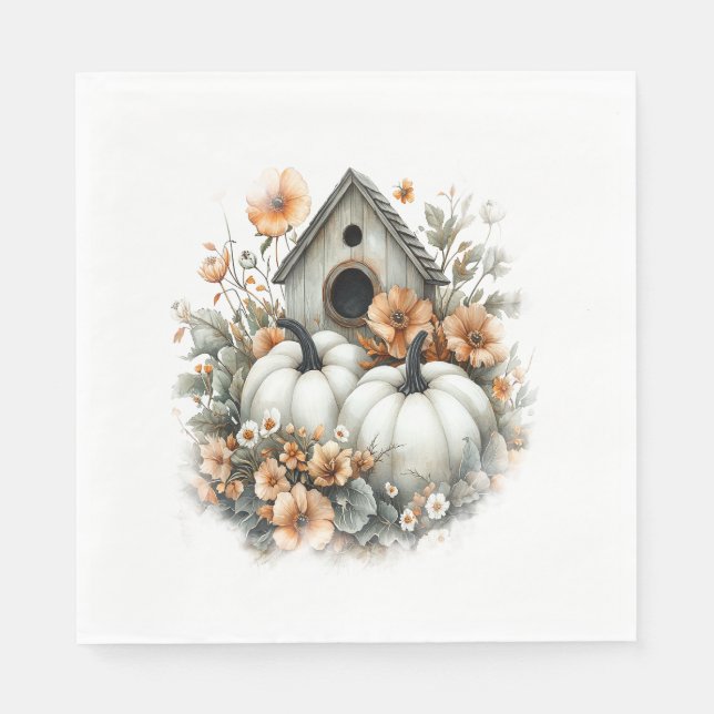Birdhouse Shirt Country Pumpkin Napkin (Front)